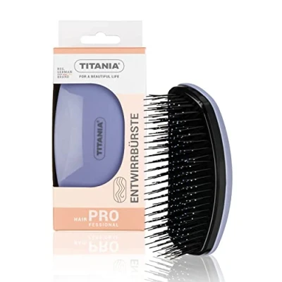 Abbildung von TITANIA Entwirrbürste Entwirr Haarbürste mit Arganöl &amp; Keratin ohne Ziepen Bürste für Locken, glatte, nasse trockene Haare Detangling Hair Brush
