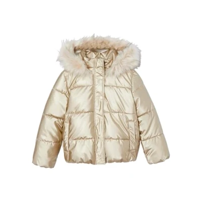 Abbildung von Vertbaudet Mädchen Steppjacke mit Kapuze und Fleecefutter, Wattierung Recycling Polyester rosa Bedruckt 98/104