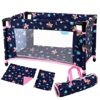Abbildung von kinderplay Puppenbett Puppenbett, Puppen Bett Spielzeug Puppenreisebett für Baby Born