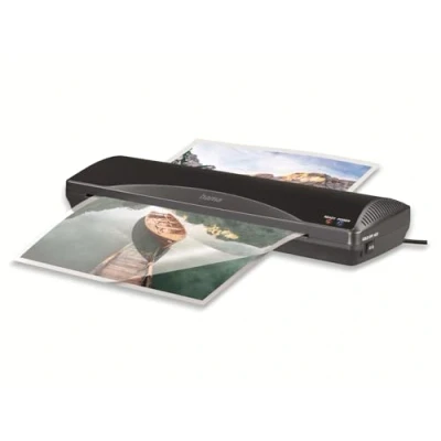 Abbildung von Hama Laminiergerät Laminator für DIN A3, Heiß und Kaltlaminierung, 2 Rollen, schwarz, Mit Laminierfolien, Tischgerät, Verwendung im Office Privat
