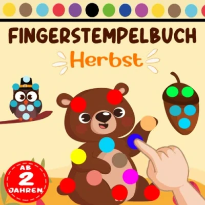 Abbildung von Herbst Fingerstempelbuch ab 2 Jahren: Fingerfarben Stempelbuch und Bastelbuch zum Fingerstempeln, Malen Basteln für Jungen &amp; Mädchen Geschenk Kinder