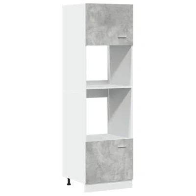 Abbildung von vidaXL Mikrowellenumbauschrank Betongrau 60x57x207 cm Holzwerkstoff