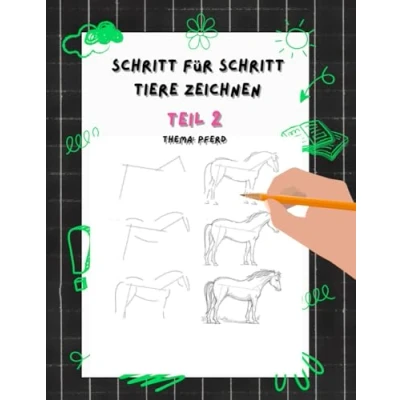 Abbildung von Schritt für Tiere Zeichnen Teil 2: Pferde zeichnen: lernen Kinder und Jugendliche