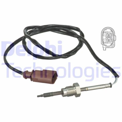 Abbildung von DELPHI TS30090 Sensor, Abgastemperatur VOLKSWAGEN: Golf 7 Variant, Schrägheck, AUDI: A3 Sportback, Limousine, Schrägheck