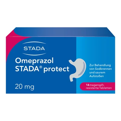 Abbildung von Omeprazol STADA protect 20mg magensaftres. Tabl. bei Sodbrennen 14 St