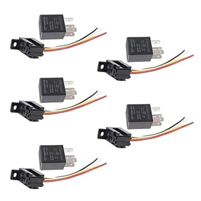 Abbildung von Mintice™ 5 X 12V 30A 4 Polig KFZ Relais Öffner Schließer Auto Wechselrelais Leistungsrelais Buchse Stecker Motorrad Boot