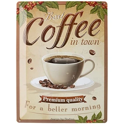 Abbildung von DODINO 30x40cm blechschilder BEST COFFEE, Dekoratives Wohnaccessoire, Deko Vintage Küche Coffee Fans Geschenkidee