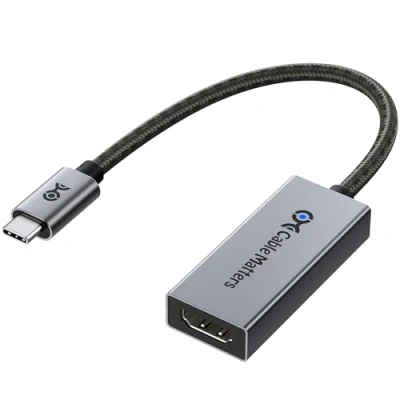 Abbildung von Cable Matters 48Gbps USB C auf HDMI 2.1 Adapter (USB Adapter) für 4K 120Hz und 8K 60Hz HDR Thunderbolt 3, USB4, 4 Port kompatibel Maximale Auflösung jedem Mac beträgt