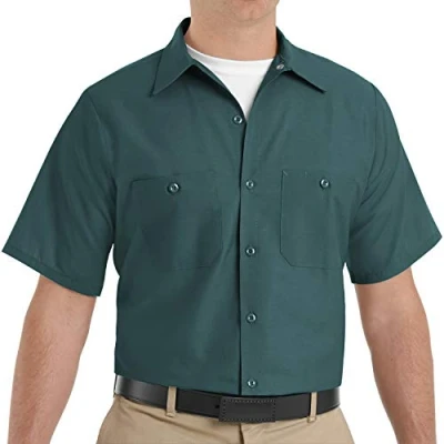 Abbildung von Red Kap Herren Industrial Shirt, Short Sleeve Work Utility Hemd, Fichtengrün, Groß