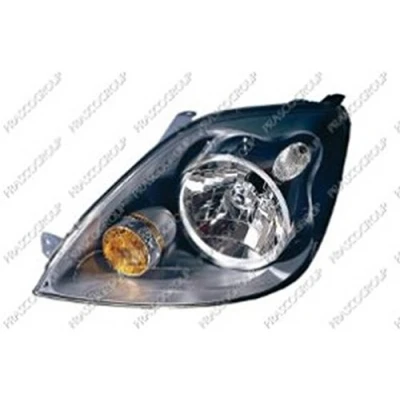 Abbildung von PRASCO FD3424804 Scheinwerfer links H4 gelb für Rechtsverkehr mit Lampenträger, ohne Elektromotor Stellmotor LWR FORD: FIESTA 5, 5 Van