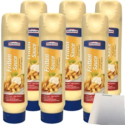 Abbildung von Homann Fritten Sauce feinwürzig und leicht mit 34% Rapsöl 6er Pack (6x875ml) + usy Block