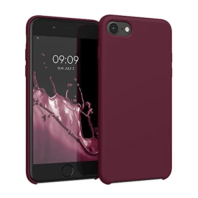 Abbildung von kwmobile Hülle kompatibel mit Apple iPhone SE (2022) / (2020) 8 7 Silikon Handy Case Handyhülle weiche Oberfläche kabelloses Laden Tawny Red