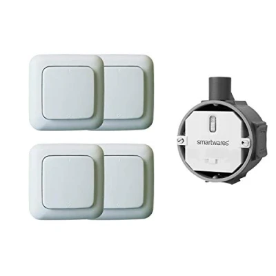 Abbildung von smartwares Licht Funksteuerung, Smart Home Funk Schalter Set Einbauschalter + 4x Wandschalter Taster
