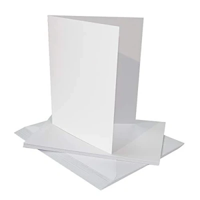 Abbildung von Craft UK 2258 Karten mit Umschlag, 25,4 x 17,8 cm, Weiß, 25 Stück