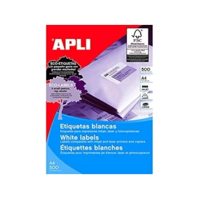 Abbildung von APLI 10563 Box 500 Blätter Etiketten polyvalent 105 x 48 mm, weiß