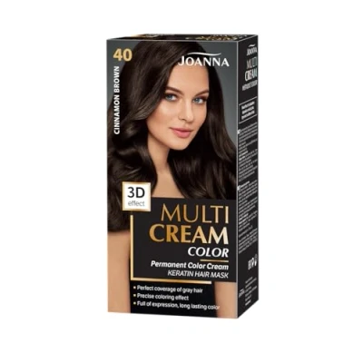 Abbildung von Joanna Multi Cream Color Haarfarbe für Frauen Sorgt Lang Anhaltende Farbe 3D Tiefeneffekt Deckt Graue Haare ab Ansatzfarbe Zimtbraun 40 Komplettset