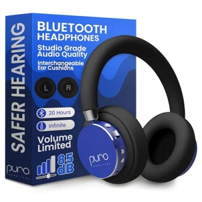 Abbildung von Puro Sound Labs BT2200 Plus Lautstärkebegrenzende Bluetooth Kopfhörer für Kinder Sicherere Studio Qualität und Geräuschisolierung Blau