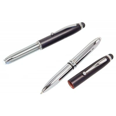 Abbildung von 5X Touchpen Kugelschreiber/mit LED Licht und Touchscreenstift/Silber schwarz