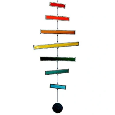 Abbildung von HAB &amp; GUT HA011 Windspiel BUNT, Glasstreifen, 43 cm, Mobile für Dekoration Terrasse und Balkon