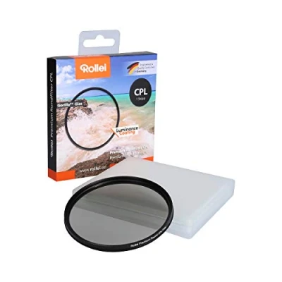 Abbildung von Rollei Premium Rundfilter CPL 55 mm (1 Stopp) Polarisationsfilter (Polfilter) mit Aluminium Ring aus Gorilla Glas spezieller Beschichtung Größe: