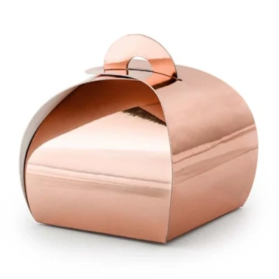 Abbildung von partydeco Geschenkbox, Geschenkbox für Gastgeschenke 6x5.5cm abgerundet 10er Set rosegold