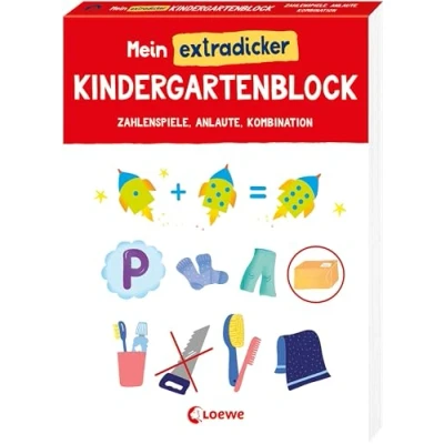 Abbildung von Mein extradicker Kindergartenblock: Lernblock ab 4 Jahren Abwechslungsreiche Aufgaben zu ersten Zahlen, Anlauten und zum Kombinieren zur Vorbereitung auf die Vorschule