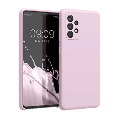 Abbildung von kwmobile Hülle kompatibel mit Samsung Galaxy A52 / 5G A52s Silikon Handy Case Handyhülle weiche Oberfläche kabelloses Laden Mauve