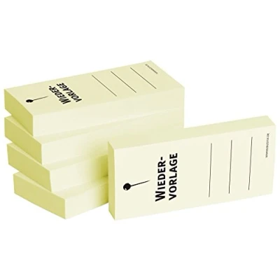 Abbildung von Bizstix Haftnotizen 75x35mm gelb &#039;Wiedervorlage&#039; VE=5 Blöcke