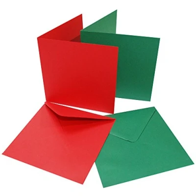 Abbildung von Craft UK Weihnachtskarten mit Umschlägen, 15,2 x cm, Rot/Grün, 40 Stück