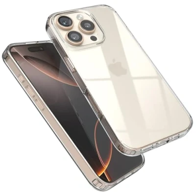 Abbildung von EAZY CASE Premium Crystal TPU Hülle kompatibel mit iPhone 16 Pro Silikon Kameraschutz, Slimcover, Handyhülle, Silikonhülle, Backcover, Durchsichtig in Transparent