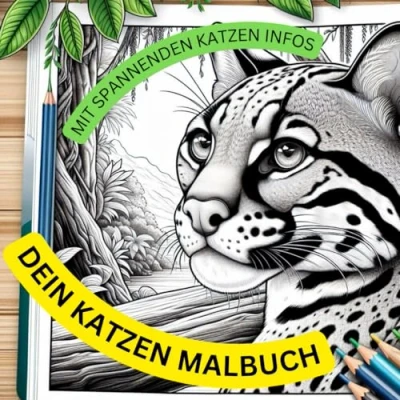 Abbildung von Dein Katzen Malbuch: mit spannenden Infos zu und tollen Bildern (Farbenfrohe Gefährten Malbücher für Kinder Informationen)