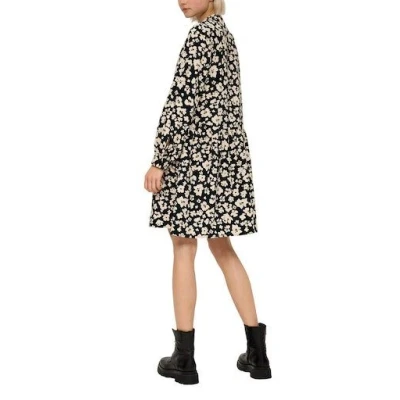 Abbildung von QS by s.Oliver MIT Alloverprint Blusenkleid, Damen, Größe: 36, Schwarz
