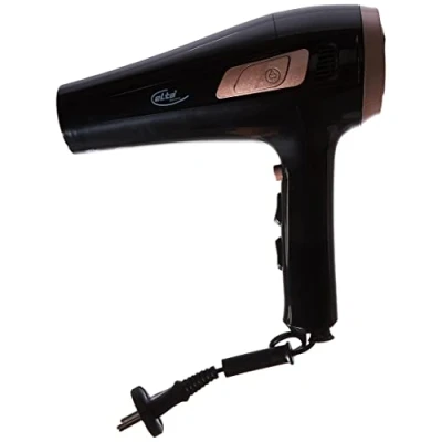 Abbildung von Elta Haartrockner, 2000,00 W, Power Haartrockner mit Kabeleinzug 2000W schwarz gold Haare Styling