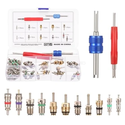 Abbildung von HSEAMALL 102 STÜCKE A/C Ventilkern R12 R134a Automotive Klimaanlage Kälte Reifen Ventilschaft Kernen Remover Tool Sortiment Kit