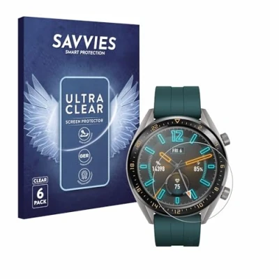 Abbildung von Savvies 6 Stück Schutzfolie für Huawei Watch GT Active Displayschutz Folie Ultra Transparent