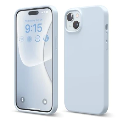 Abbildung von elago Liquid Silikon Hülle kompatibel mit iPhone 15 Plus Premium Handyhülle Rundumschutz [4 Schichten Anti Shock Struktur], Weiches Mikrofaserfutter