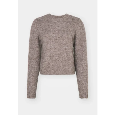 Abbildung von Vero Moda Vmnovah Oneck Strickpullover, Damen, Größe: XS, Brown lentil melange