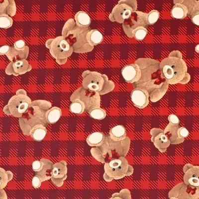 Abbildung von Star Geschenkpapier, Geschenkpapier Teddybären kariert 70cm x 2m Rolle Rot