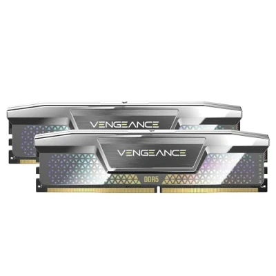 Abbildung von CORSAIR Vengeance DDR5 CUDIMM 48GB (2 x 24GB) 8000MHz CL38 1.40V Intel XMP iCUE Desktop Computer Speicher Silber (CMKC48GX5M2X8000C38)