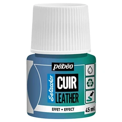 Abbildung von Pébéo Setacolor Leder Acrylfarbe für und Kunstleder Personalisierung von Taschen, Schuhen, Sneakern kratz , knick scheuerfest Duochrom Effekt Blau/Grün 45 ml