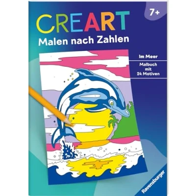 Abbildung von Ravensburger CreArt Malen nach Zahlen ab 7: Im Meer, Malbuch, 24 Motive