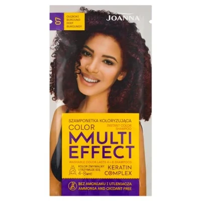 Abbildung von Joanna Tönungsshampoo “Multi Effect Haarfärbe Shampoo im Beutel Haltbarkeit 4 bis 8 Wäschen Haartönung ohne Ammoniak und Oxidationsmittel Tiefes Burgunderrot