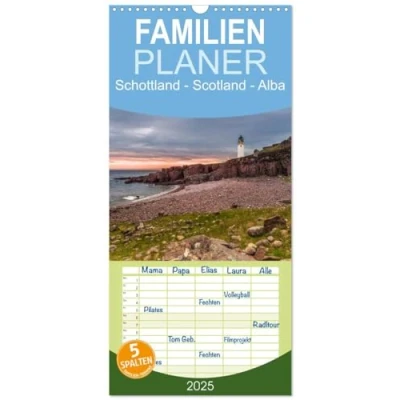 Abbildung von Familienplaner 2025 Schottland Scotland Alba mit 5 Spalten (Wandkalender, 21 cm x 45 cm), CALVENDO