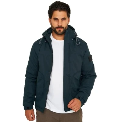 Abbildung von Soulstar Herren Übergangsjacke mit Kapuze Steppjacke Outdoorjacke Winterjacke Funktionsjacke Mens Jacket S2_WEDGE 7 Teal XL
