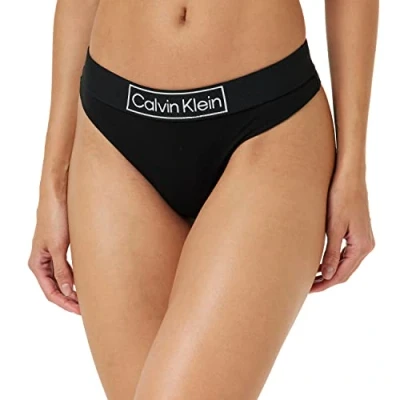 Abbildung von Calvin Klein Thong Stringtangas Damen, Schwarz (Black), XL