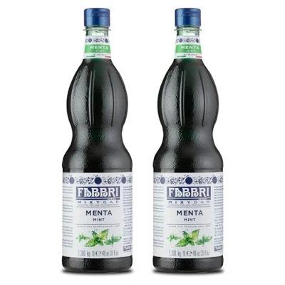 Abbildung von Food United MINZSIRUP 2x1L FLASCHE FABBRI 1905 Mixybar sciroppo di menta Getränkesirup Minze Pfefferminze Sirup für klare Spirituosen Rum Mint Granitas Latte Kaffee Cocktails (2)