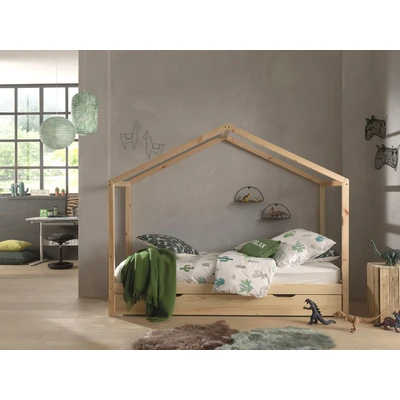 Abbildung von Vipack Hausbett &quot;Dallas&quot;, (Made in Europe), wahlweise mit Bettschublade oder Textilhimmel, Ausf. natur weiß
