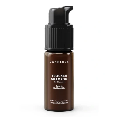 Abbildung von JUNGLÜCK Trockenshampoo für helles Haar Vegan Dry Shampoo verleiht spürbar mehr Griffigkeit und Volumen ohne weiße Rückstände Aerosolfreies mattierendes sofortige Frische