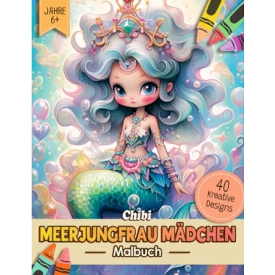 Abbildung von Meerjungfrau Chibi Mädchen Malbuch: Traumhafte Unterwasserwelt Ausmalbuch Malvorlagen Für Erwachsene, Jugendliche Und Kinder Lustiges Stressabbau &amp; ... Männer, Frauen, Senioren