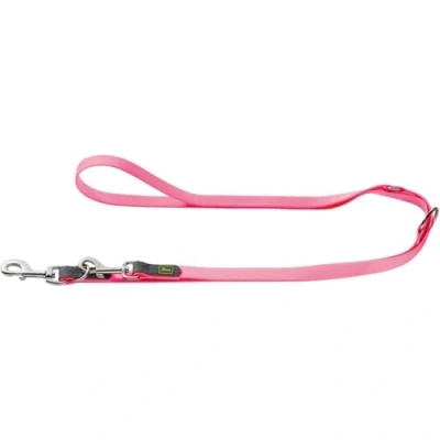 Abbildung von HUNTER CONVENIENCE Verstellbare Hundeführleine, Kunststoffmaterial, 2,0 x 200 cm, neonpink